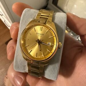 Tissot PR100 Men's Gold Watch with Date Display